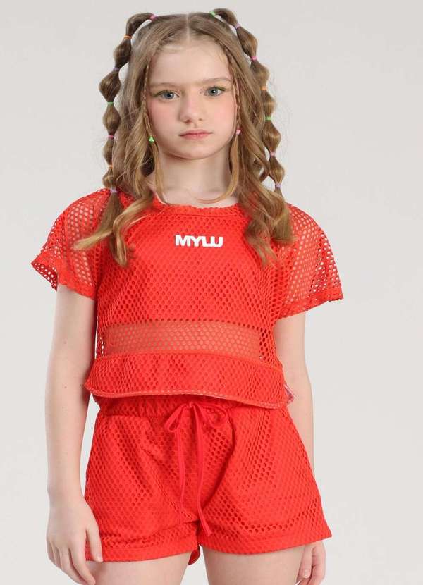 Mylu - Conjunto Infantil Menina Mylu Laranja