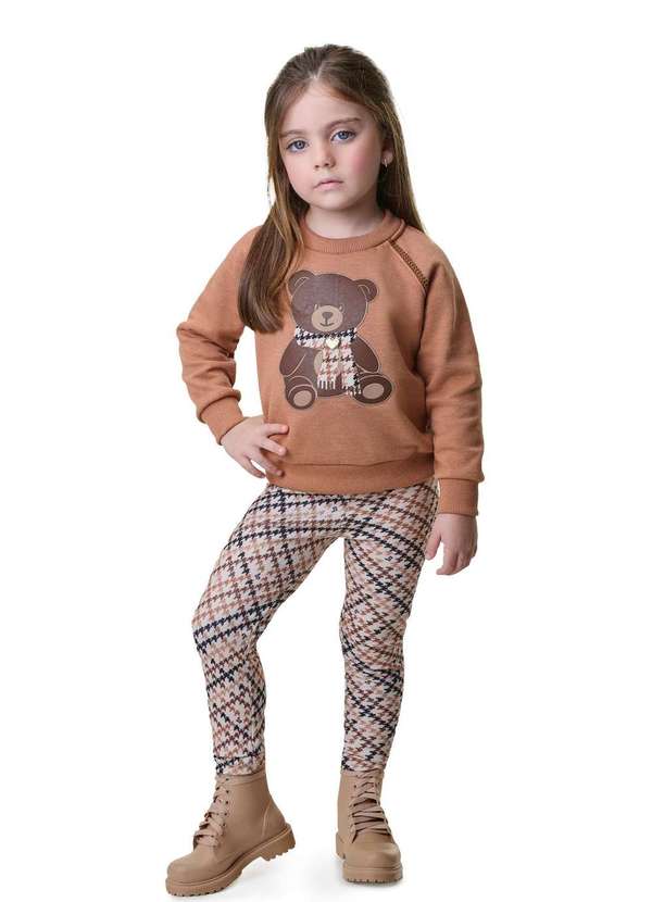 Bika Kids - Conjunto Infantil Outono Menina Bika Kids Estampado