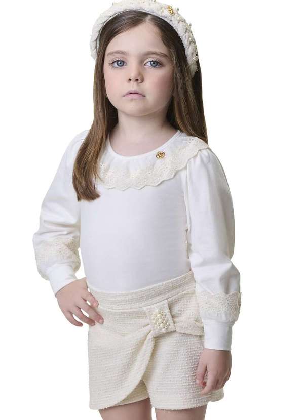 Bika Kids - Conjunto Infantil Pérola Menina Bika Kids Branco