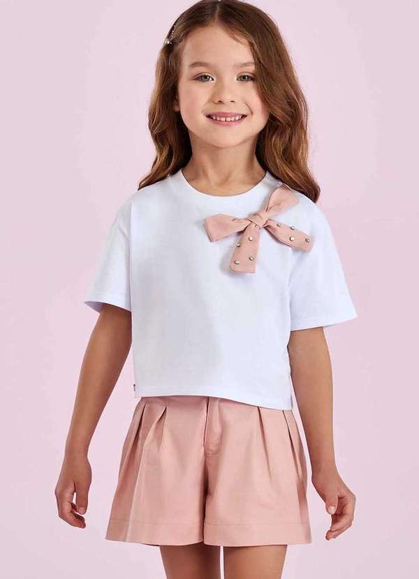 Petit Cherie - Conjunto Infantil Petit Cherie Rosé Shorts Estampado
