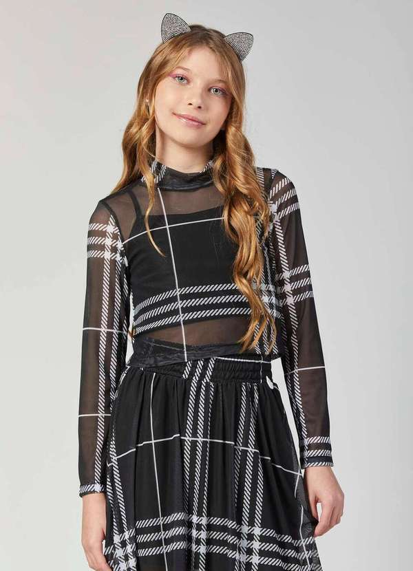 Mylu - Conjunto Infantil Saia de Tule Preto Mylu Preto