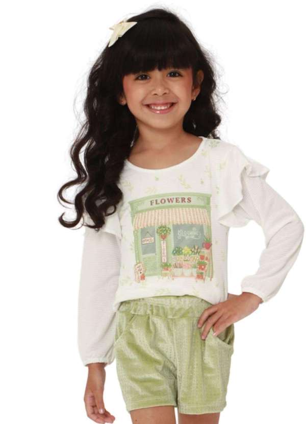 Carol e Dani - Conjunto Infantil Shorts Menina Carol e Dani Estampado