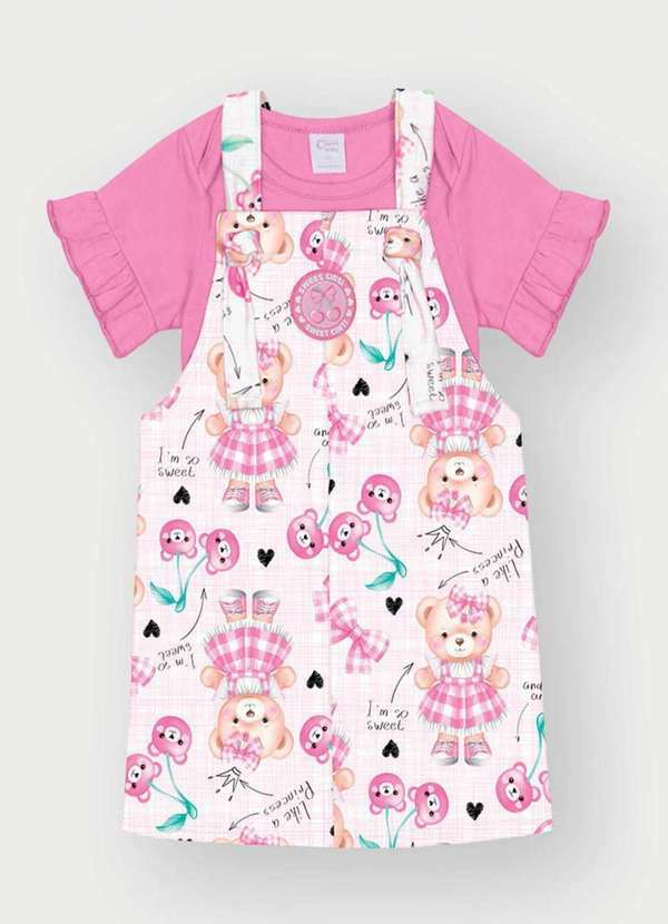 Cinti - Conjunto Jardineira Infantil Menina Estampado Cinti Estampado