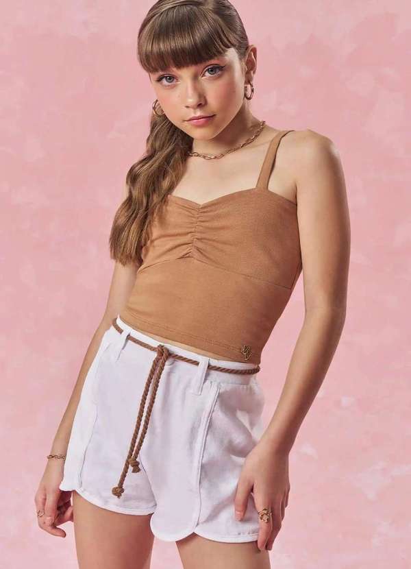 Vic&vicky - Conjunto Juvenil Shorts Menina Terra Vic Vicky Marrom