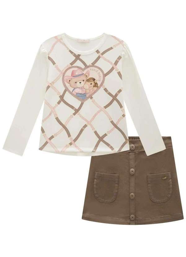 Kukiê - Conjunto Kukiê Ursinhas Cowgirl Menina Estampado