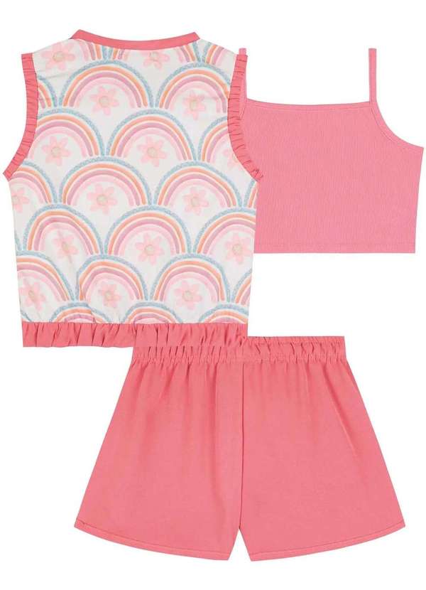 Kukiê - Conjunto Menina 3 Peças Rosa Estampado Kukiê Estampado 2