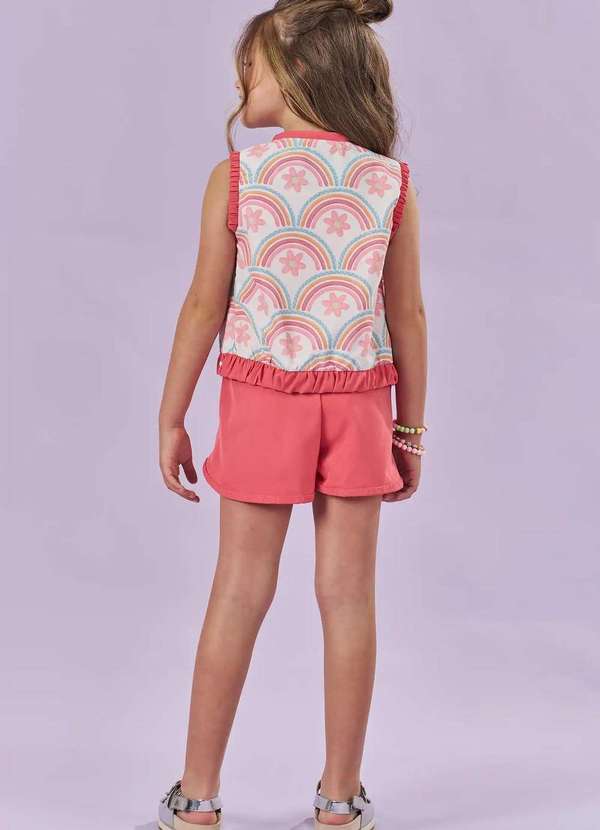 Kukiê - Conjunto Menina 3 Peças Rosa Estampado Kukiê Estampado 4