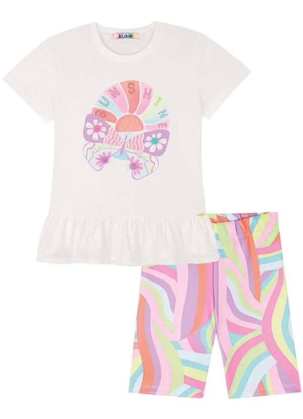 Kukiê - Conjunto Menina Ciclista Estampado Kukiê Estampado