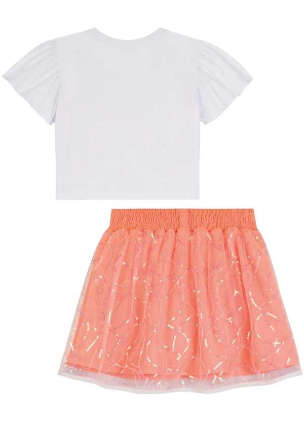 Kukiê - Conjunto Menina Estampado Laranja Saia Kukiê Estampado 2