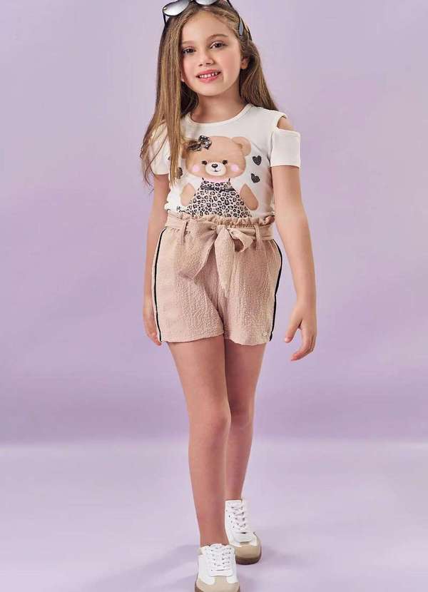 Kukiê - Conjunto Menina Estampado Shorts Kukiê Estampado