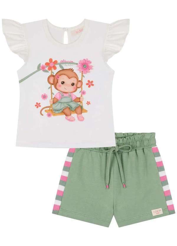 Kukiê - Conjunto Menina Estampado Shorts Kukiê Estampado