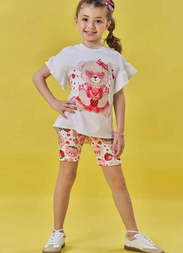 Kukiê - Conjunto Menina Estampado Vermelho Kukiê Vermelho