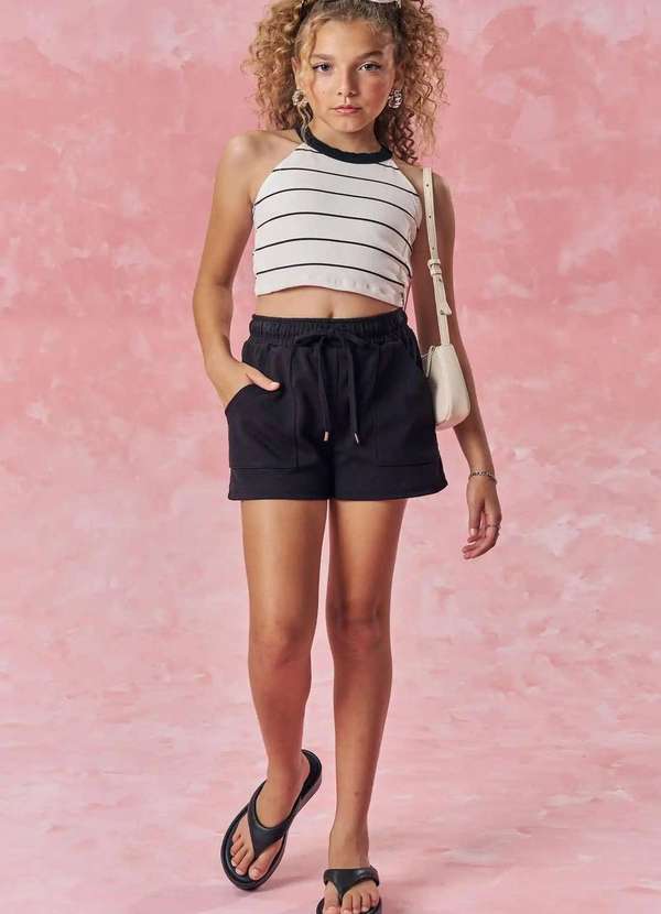 Vic&vicky - Conjunto Menina Regata Preto Juvenil Vic Vicky Preto