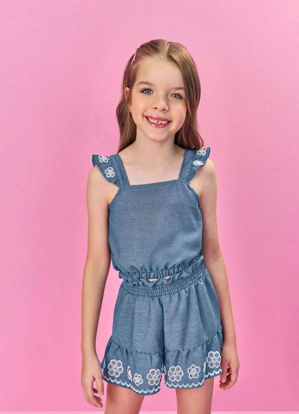 Cinti - Conjunto Menina Romântico Jeans Cinti Jeans