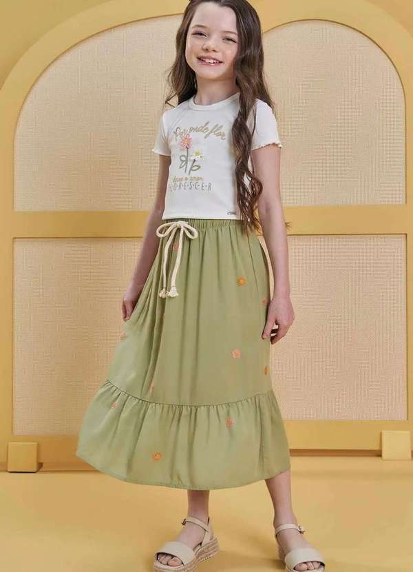 Infanti - Conjunto Menina Saia Midi Camiseta Infanti Estampado