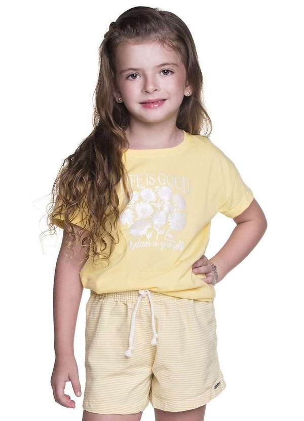 Have Fun - Conjunto Menina Shorts Amarelo Have Fun Amarelo