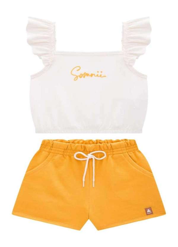 Somni - Conjunto Menina Shorts Amarelo Somni Amarelo