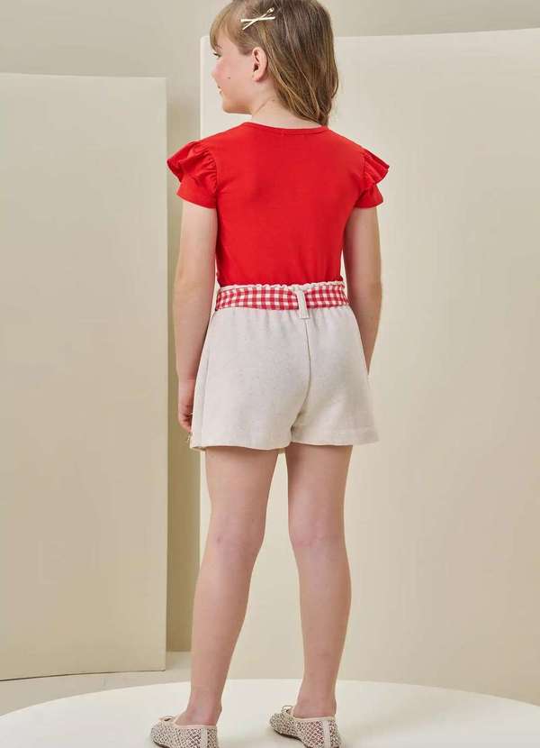 Infanti - Conjunto Menina Shorts Bata Vermelho Infanti Vermelho 2