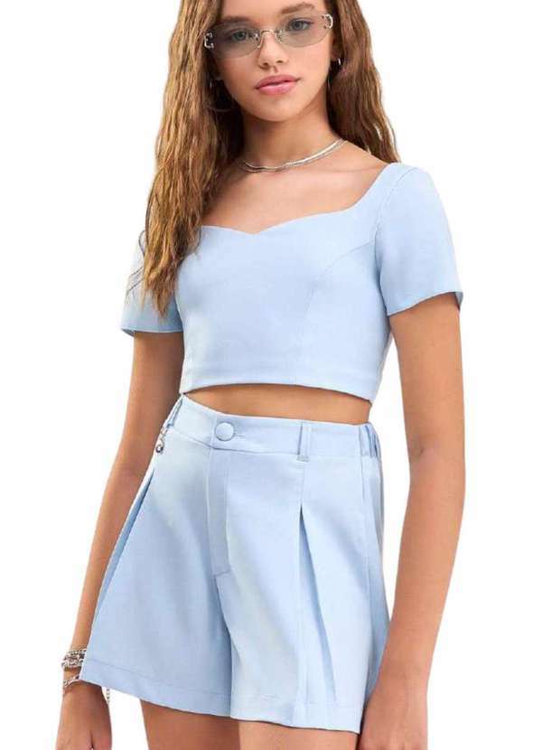 Bobbylulu - Conjunto Menina Shorts Bobbylulu Azul