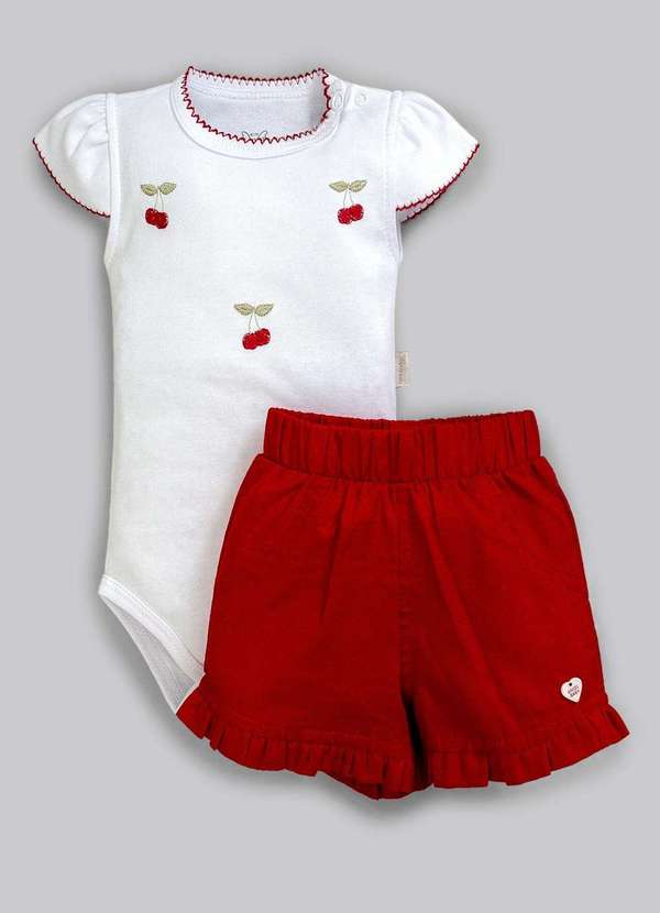 Anjos Baby - Conjunto Menina Shorts Body Anjos Baby Estampado