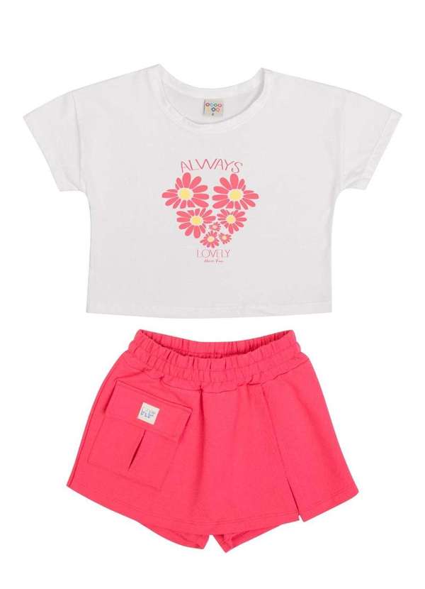 Have Fun - Conjunto Menina Shorts Cropped Have Fun Estampado