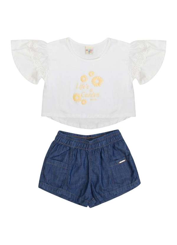 Have Fun - Conjunto Menina Shorts Jeans Cropped Have Fun Jeans