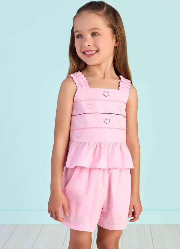 Mon Sucré - Conjunto Menina Shorts Rosa Mon Sucré Rosa