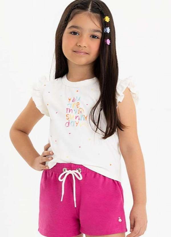 Somni - Conjunto Menina Shorts Rosa Somni Rosa