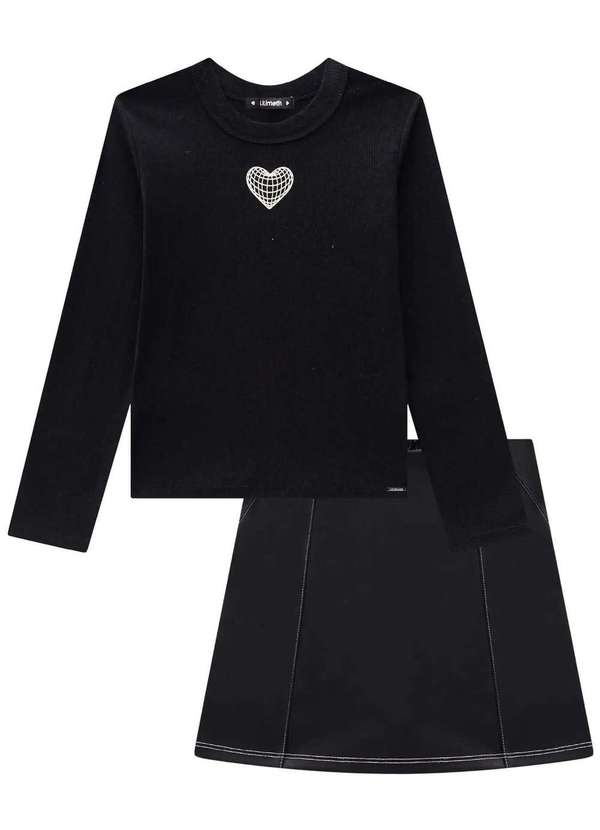 Lilimoon - Conjunto Menina Shorts Saia Preto Lilimoon Preto