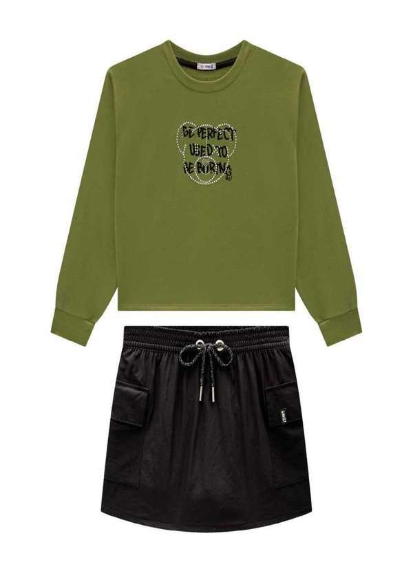 Nina Go - Conjunto Menina Shorts Saia Preto Nina Go Preto
