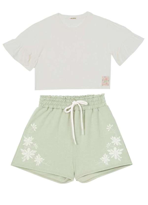 Bakulelê - Conjunto Menina Shorts Verde Bakulelê Verde