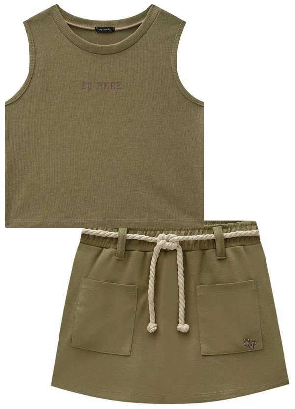 Vic&vicky - Conjunto Menina Verde Shorts Saia Vic Vicky Verde