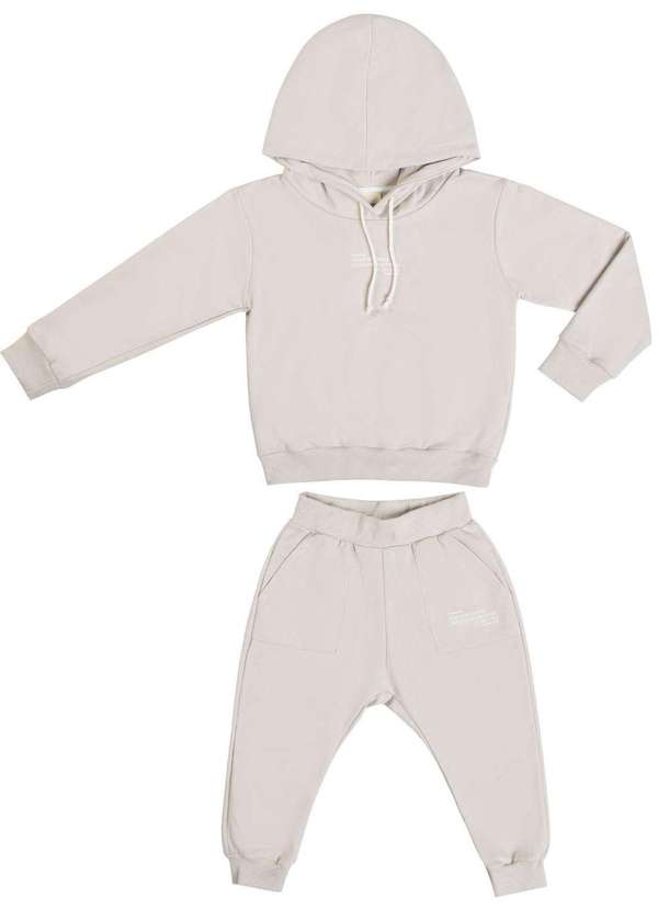 Have Fun - Conjunto Moletom Infantil com Capuz Bege Claro Have Fun Bege