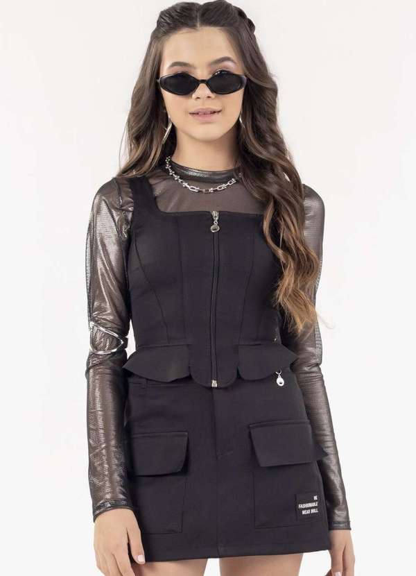 Bobbylulu - Conjunto Preto com Zíper e Bolsos Bobbylulu Preto