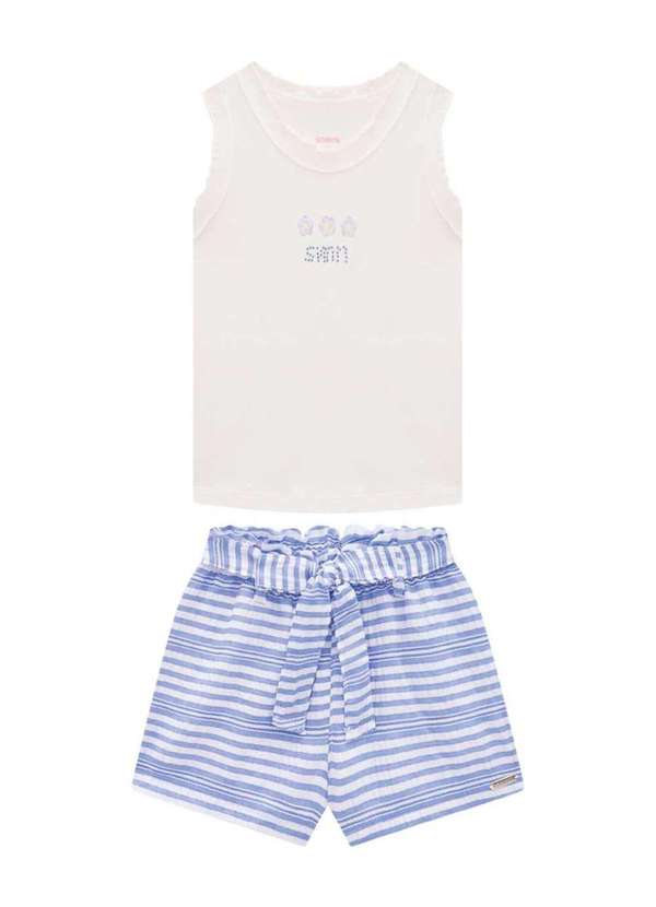 Somni - Conjunto Regata Off com Shorts da Somni Off White