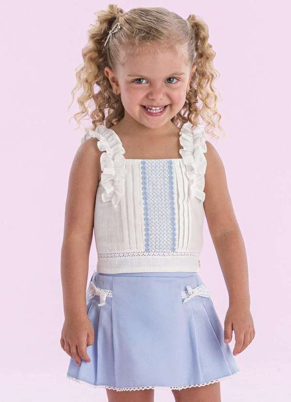 Petit Cherie - Conjunto Saia Festa Menina Azul Petit Cherie Azul