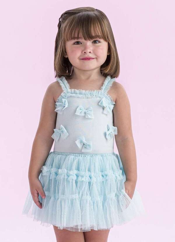 Petit Cherie - Conjunto Saia Festa Menina Azul Petit Cherie Azul