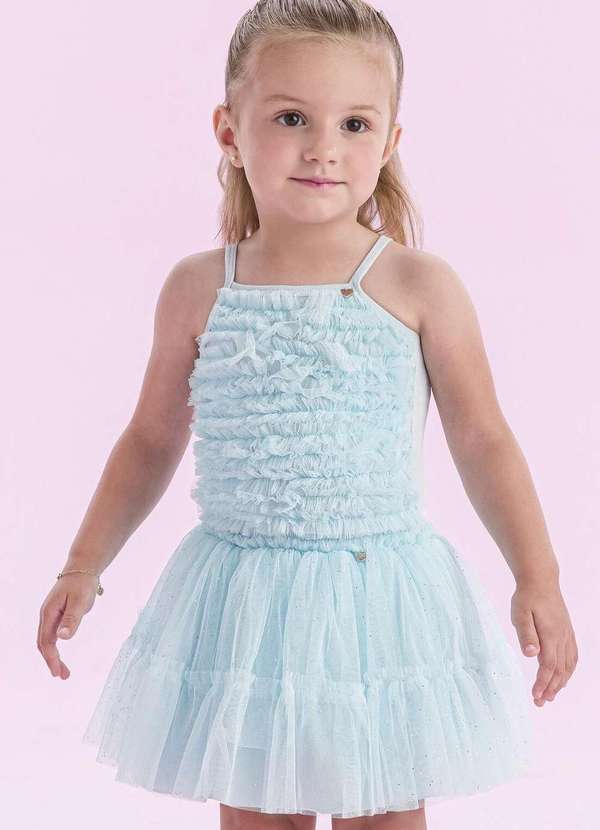 Petit Cherie - Conjunto Saia Festa Menina Azul Petit Cherie Azul