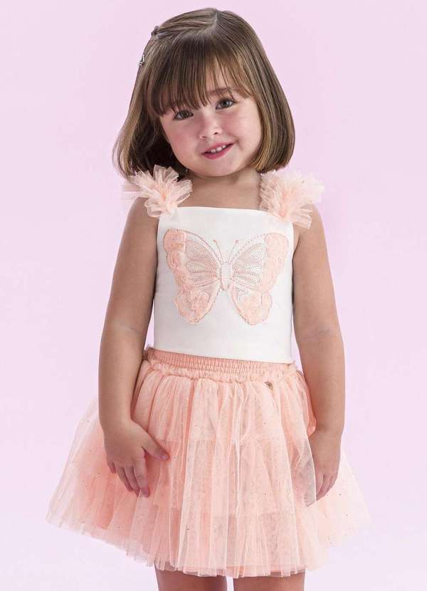 Petit Cherie Conjunto De Saia Infantil Conjunto Infantil Rosa