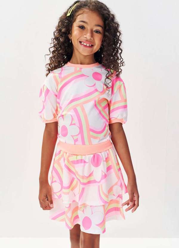 Cinti - Conjunto Saia Menina Estamnpado Cinti Estampado