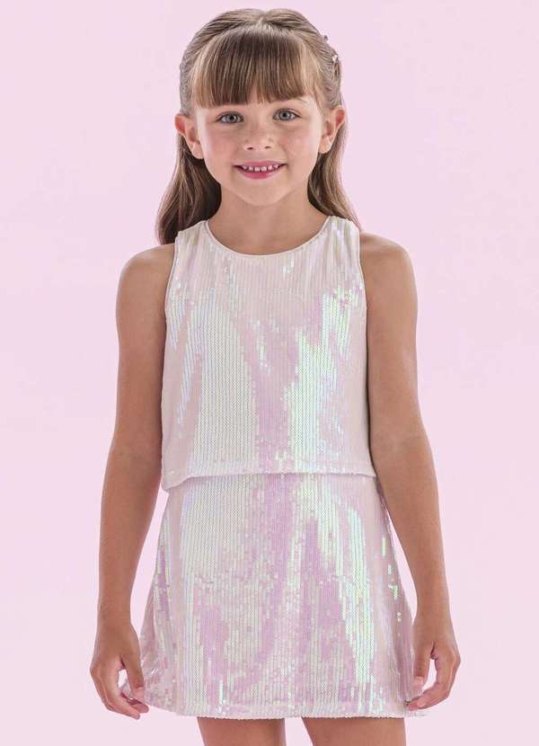 Petit Cherie - Conjunto Shorts Saia Festa Infantil Off Petit Cherie Off White