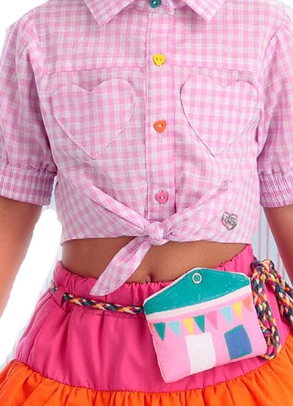 Mon Sucré - Conjunto Shorts Saia Infantil Colors Mon Sucrê Rosa 2