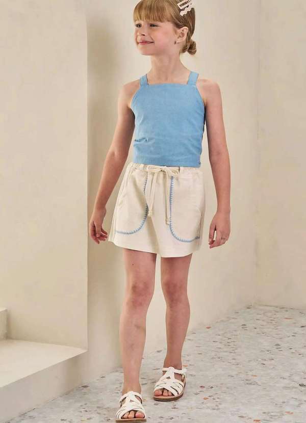 Infanti - Conjunto Shorts Saia Menina Infanti Azul