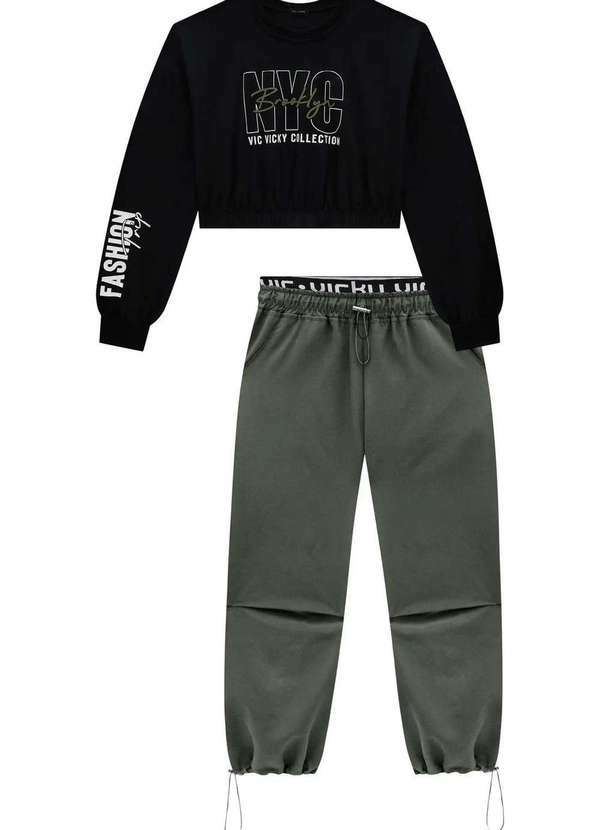 Vic&vicky - Conjunto Vic Vicky Nyc Preto Menina Preto