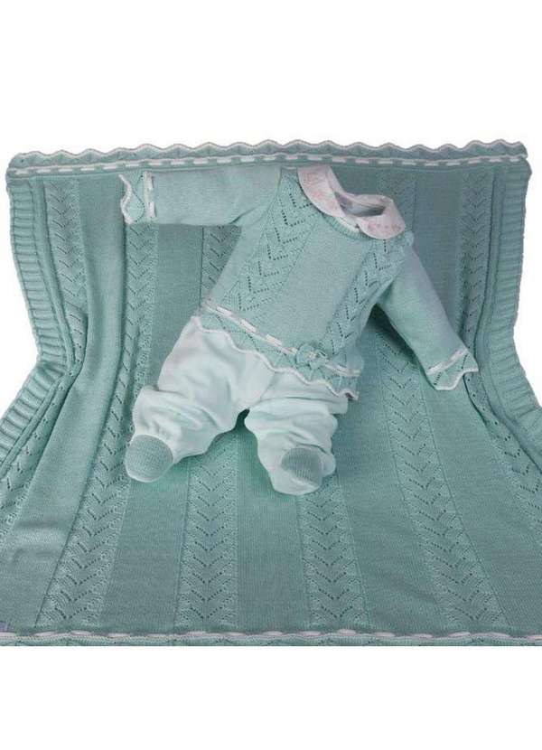 Beth Bebê - Saída Maternidade Macacão Suede Infantil Beth Bebê Verde