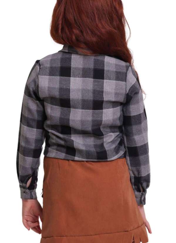 Muvilê - Camisa Xadrez Junina Preto Menina Muvilê 8 Ao 16 Preto 2