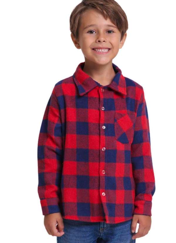 Muvilê - Camisa Xadrez Menino Vermelha Muvilê 8 Ao 16 Vermelho