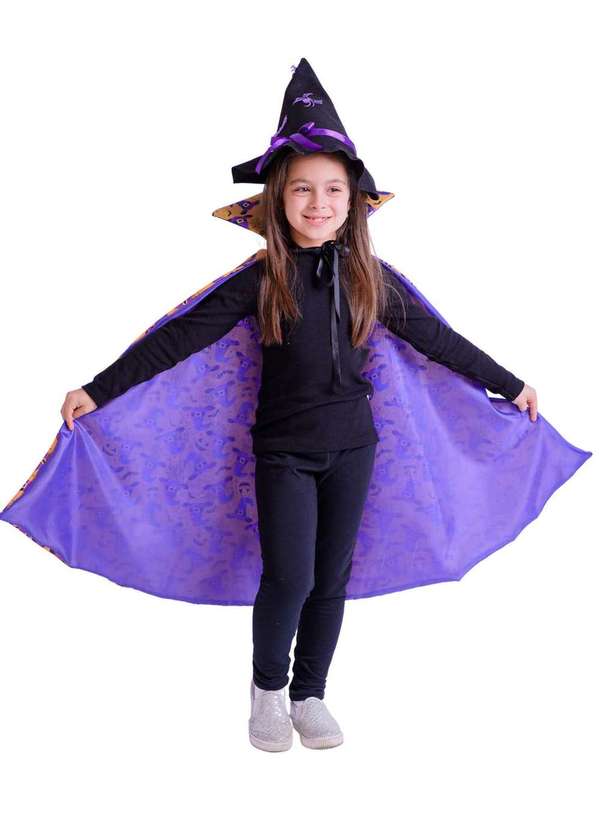 Douvelin - Capa Infantil Chapéu Roxo Halloween Douvelin Roxo 3