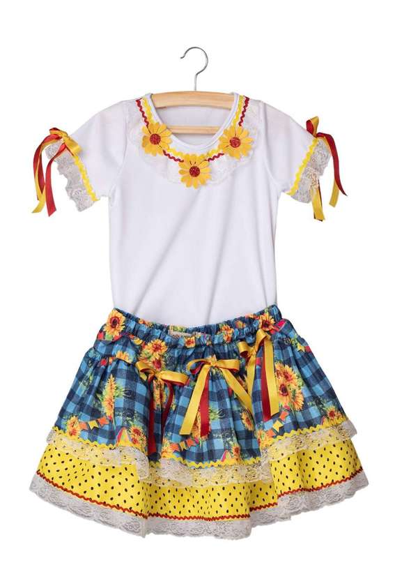 Douvelin - Conjunto Caipira Infantil Douvelin Branco