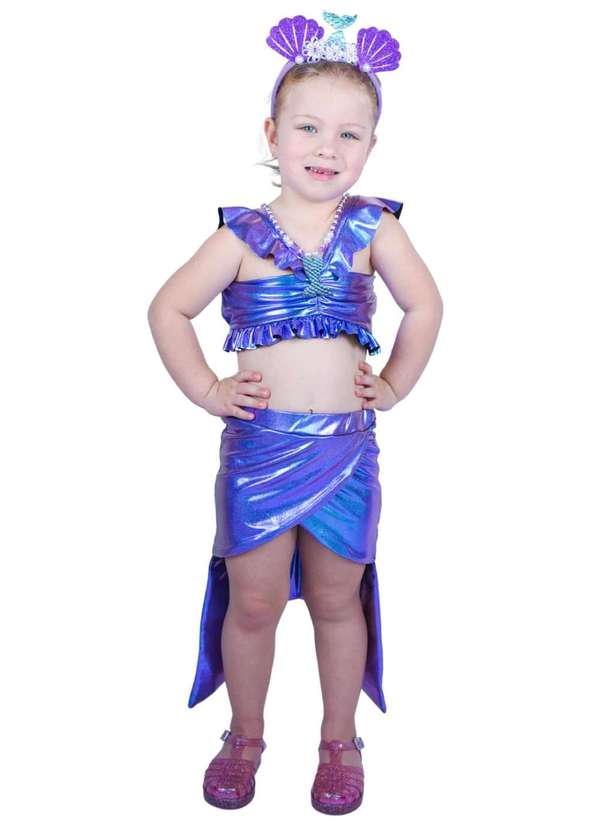 Muvilê - Fantasia de Sereia Brilhante Muvilê Roxo